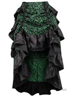 Brocade High Low Bustle Skirt Adjustable Dance Halloween